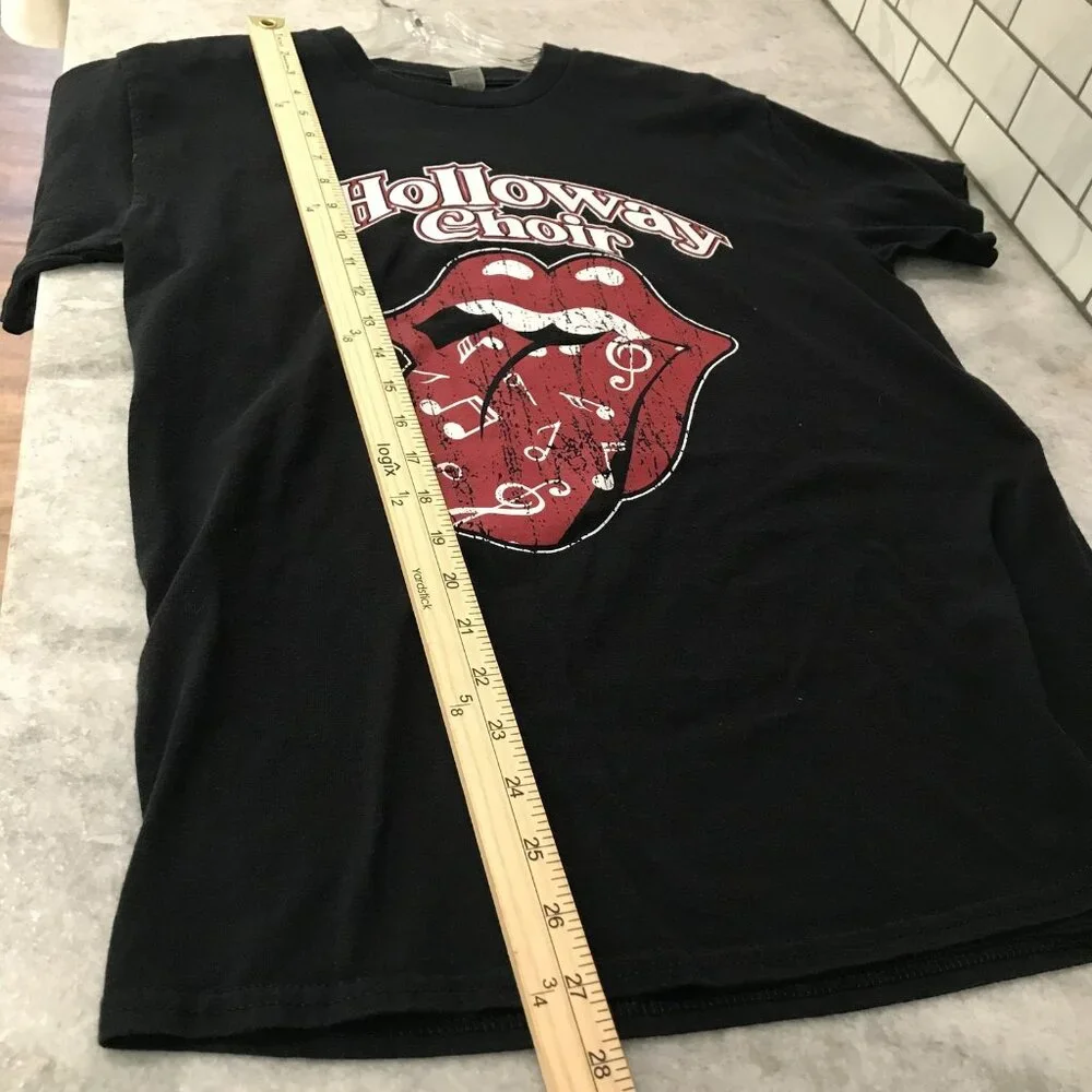 Holloway Choir Shirt Mens Medium Black Gildan Heavy Cotton Music Notes Tee - Picture 8 of 9
